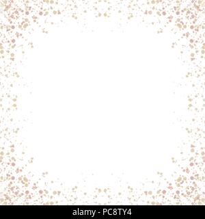 orange confetti dots watercolor frame border pattern, vector illustration Stock Vector