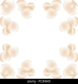 orange bubble watercolor frame border pattern, vector illustration Stock Vector
