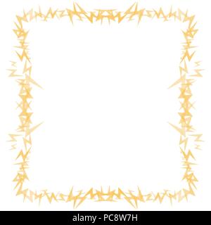 yellow flash watercolor frame border pattern, vector illustration Stock Vector