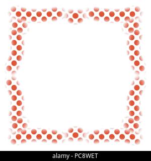 orange polka dots watercolor frame border pattern, vector illustration Stock Vector