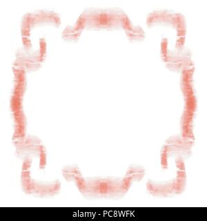 orange ornate marble surface watercolor frame border pattern, vector illustration Stock Vector