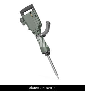 Electric Demolition Jack Hammer on White. 3D illustration Stock Photo