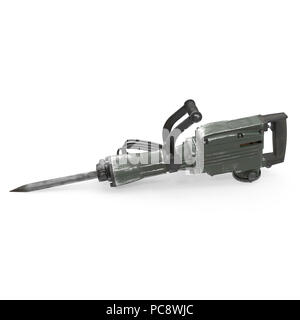 Electric Demolition Jack Hammer on White. 3D illustration Stock Photo