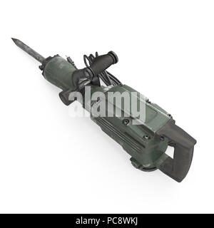 Electric Demolition Jack Hammer on White. 3D illustration Stock Photo