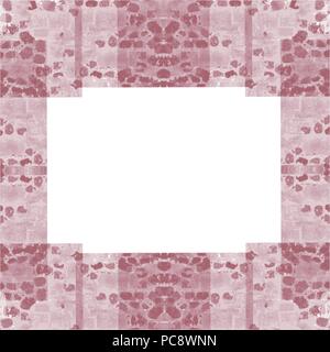 red marble brick stone watercolor frame border pattern, vector illustration Stock Vector