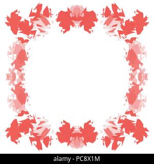 orange sharp elements watercolor frame border pattern, vector illustration Stock Vector