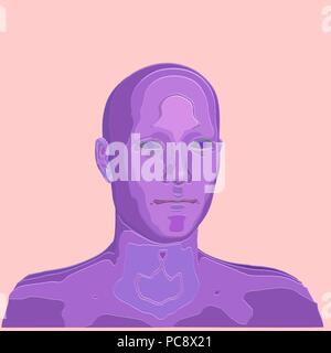 3d man head polygonal isolated vector illustration of outline Stock Vector