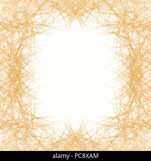 orange fringed border watercolor frame border pattern, vector illustration Stock Vector