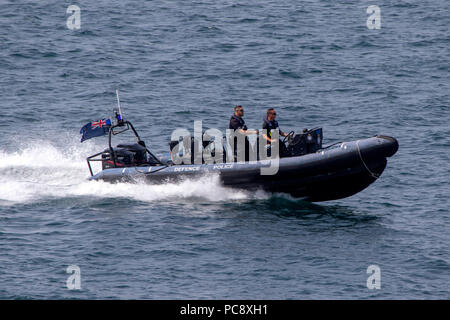 Gibraltar Defence Police Marine Unit  rigid hulled inflatable boat Stock Photo