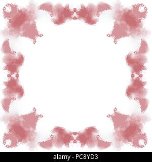 dark red watercolor frame border pattern, vector illustration Stock Vector
