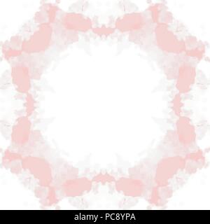 salmon pink watercolor frame border pattern, vector illustration Stock Vector