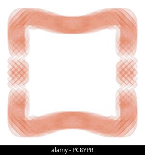orange watercolor frame border pattern, vector illustration Stock Vector