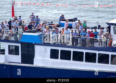 Many passengers on the Ali Cat motor catamaran passenger ferry of Cowes Isle of Wight, owned by David MacBrayne Ltd and operated by Argyll Ferries Stock Photo