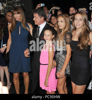 Sylvester Stallone, Jennifer Flavin, daughters  at The Expendables 2 Premiere at the Chinese Theatre In Los Angeles.Sylvester Stallone, Jennifer Flavin, daughters  26 ------------- Red Carpet Event, Vertical, USA, Film Industry, Celebrities,  Photography, Bestof, Arts Culture and Entertainment, Topix Celebrities fashion /  Vertical, Best of, Event in Hollywood Life - California,  Red Carpet and backstage, USA, Film Industry, Celebrities,  movie celebrities, TV celebrities, Music celebrities, Photography, Bestof, Arts Culture and Entertainment,  Topix, vertical,  family from from the year , 201 Stock Photo