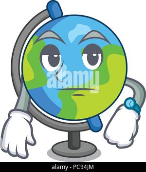 Waiting globe mascot cartoon style Stock Vector