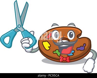 Barber palette character cartoon style Stock Vector