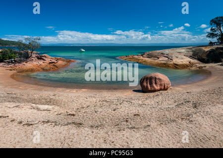 Honeymoon Bay in Freycinet National Park. Stock Photo