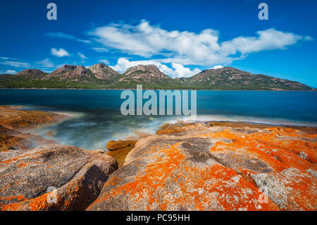 View on the Hazards in Coles Bay. Stock Photo