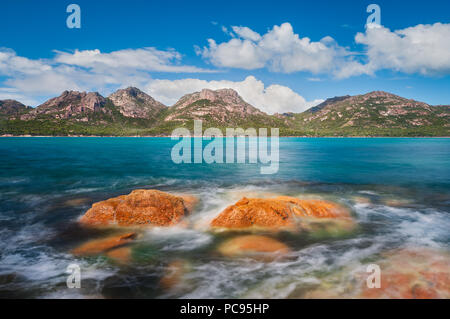 View on the Hazards in Coles Bay. Stock Photo