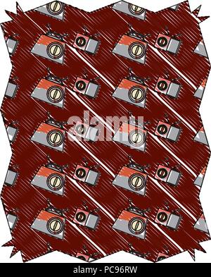 abstract frame with retro radio pattern over background, colorful design. vector illustration Stock Vector
