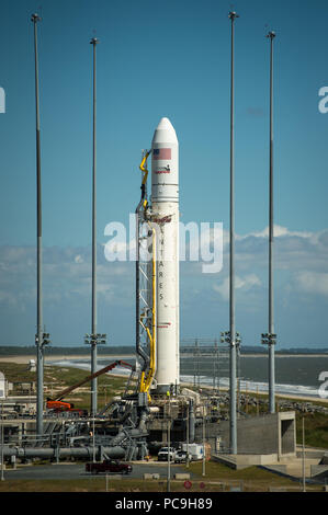 49 Antares Orb-D1 rocket on pad at Wallops (201309170005HQ) Stock Photo