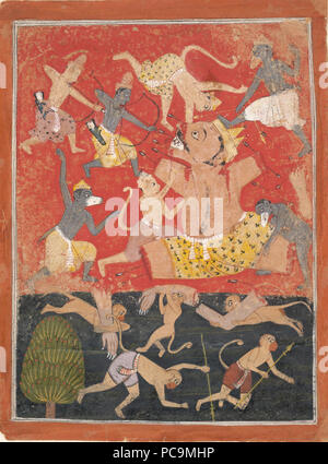 594 The Demon Kumbhakarna Is Defeated by Rama and Lakshmana 1 Stock Photo