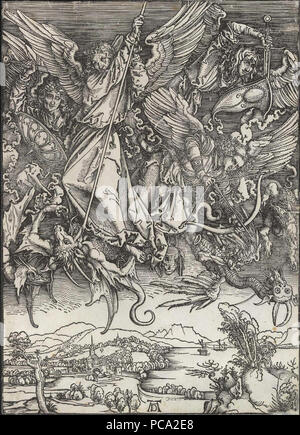 5 Albrecht Dürer - Combate de São Miguel contra o dragão Stock Photo