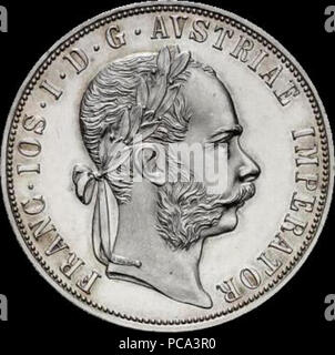 AHG 2 florin 1887 Kuttenberg obverse. Stock Photo