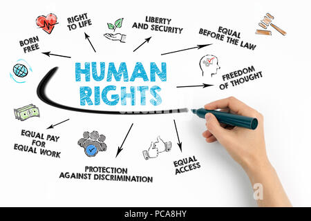 human rights Concept. Chart with keywords and icons Stock Photo - Alamy