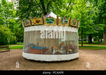 Closeup of a covered carousel in a park , France Stock Photo - Alamy