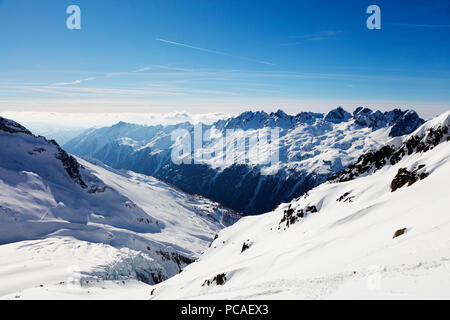 Argentiere Glacier and Aiguilles Rouges, Chamonix, Haute Savoie, Rhone Alpes, French Alps, France, Europe Stock Photo