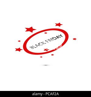 Black Friday sale sign icon. Special offer symbol with shadow and border and stars. Vector Stock Vector