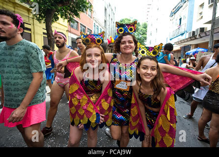 South America, Brazil – February 10, 2018: Carnival festivities in Rio de Janeiro offer fun for revelers of all ages Stock Photo