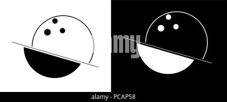 abstraction from the line, circles and spheres, bowling minimalist logo Stock Vector