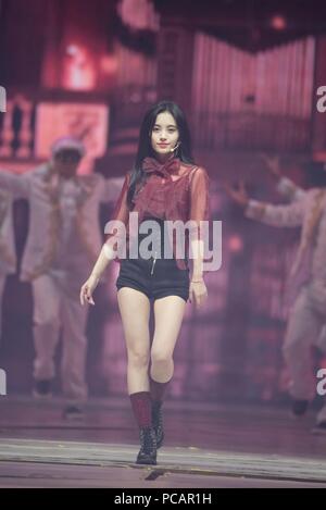 Shanghai, China. 31st July, 2018. Chinese singer and actress Ju Jingyi performs at the 2018 SNH48 Award Ceremony in Shanghai, China Credit: SIPA ASIA/Pacific Press/Alamy Live News Stock Photo