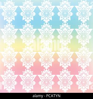 Rainbow Floral Pattern Stock Vector