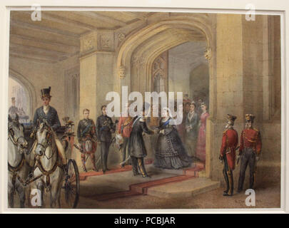 50 Reception of Naser al-Din Shah Qajar by Queen Victoria - UK, Windsor - 1874 - Royal collection trust - RCIN 920788 Stock Photo