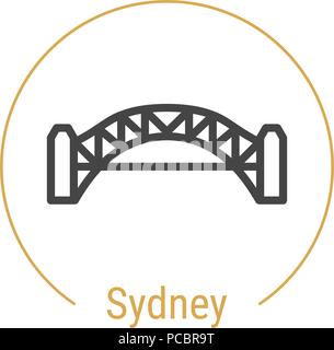 Sydney, Australia Vector Line Icon Stock Vector