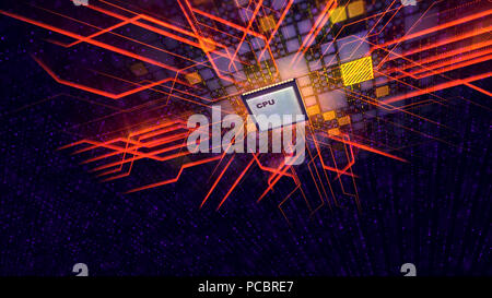 Computer Processor Grey An advanced 3d illustration of a grey CPU microprocessor placed aslant ...