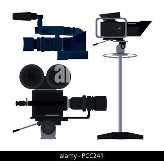 Set of journalism devices icons Stock Vector