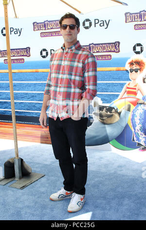 World premiere of 'Hotel Transylvania 3: Summer Vacation' held at the Regency Village Theatre in Los Angeles, California.  Featuring: Andy Samberg Where: Los Angeles, California, United States When: 30 Jun 2018 Credit: Sheri Determan/WENN.com Stock Photo