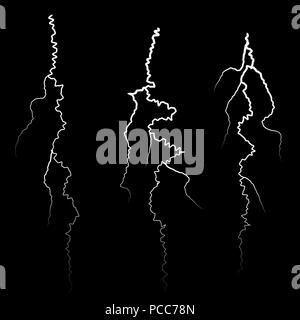 Set of Different Thunders Stock Vector