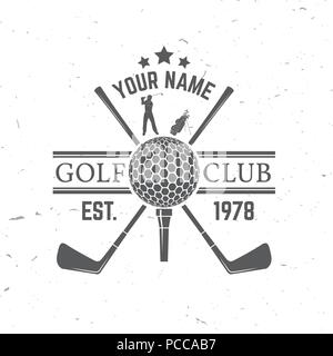 Golf club concept with golf ball silhouette. Vector golfing club retro badge. Concept for shirt, print, seal or stamp. Stock Vector