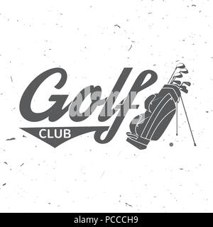 Golf club concept with golf bag. Vector golfing club retro badge. Concept for shirt, print, seal or stamp. Typography design- stock vector. Stock Vector