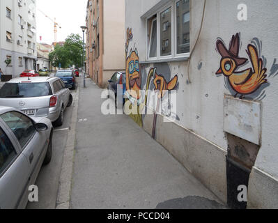 Belgrade, Serbia - May 04, 2018: Street art on Solunska street. Stock Photo