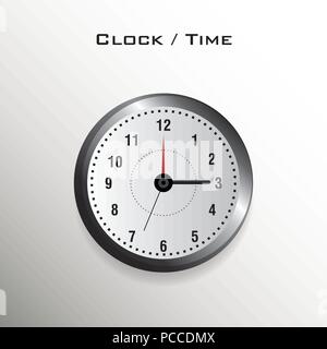clock with basic design over white background, colorful design. vector ...