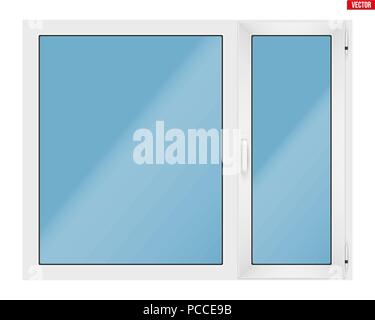 PVC window with two sash Stock Vector