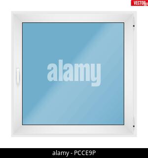 Square PVC window with one sash Stock Vector