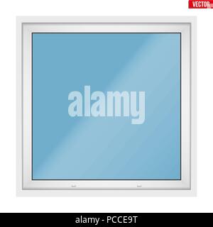 Square PVC window with one sash Stock Vector