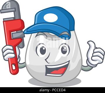 Plumber plastic bag mascot cartoon Stock Vector